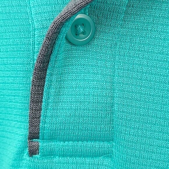 Men's XL UA Tech Polo Turquoise Performance Shirt HeatGear Golf Work Uniform Top - Picture 9 of 9